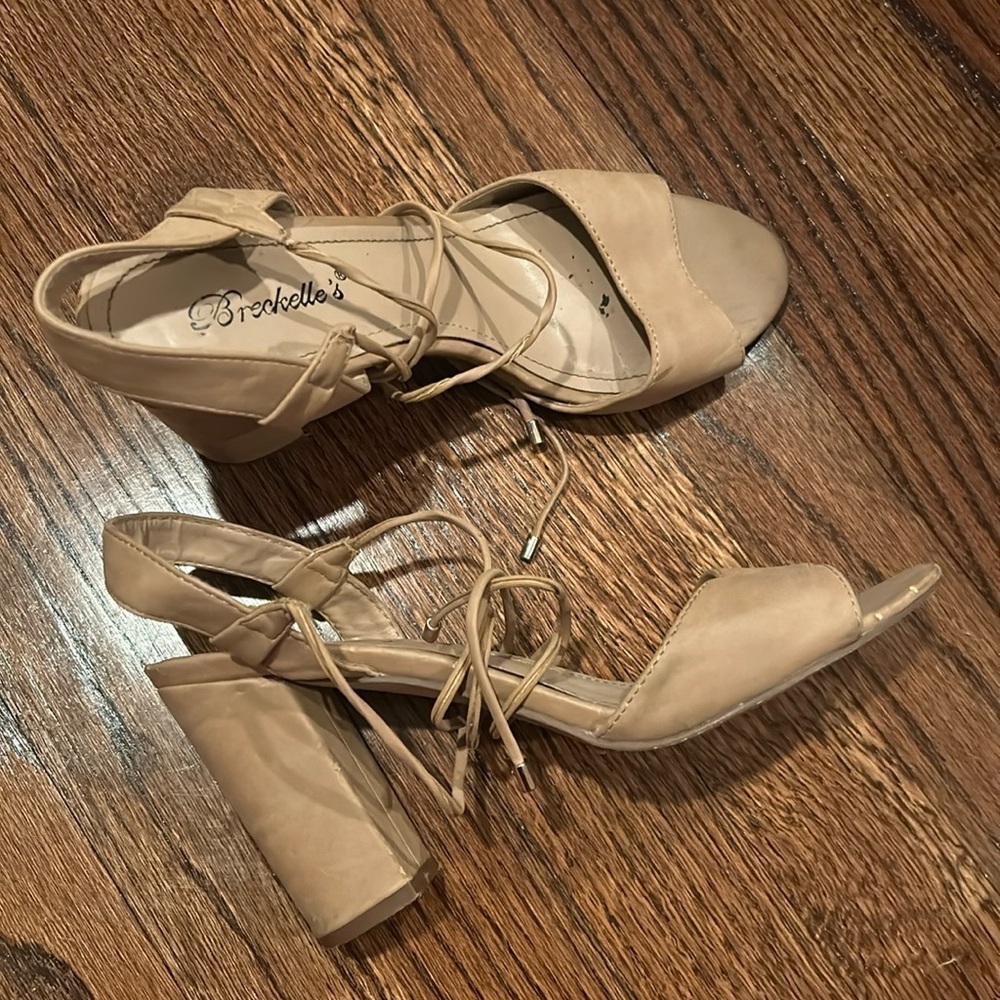 Tan Lace up Heels